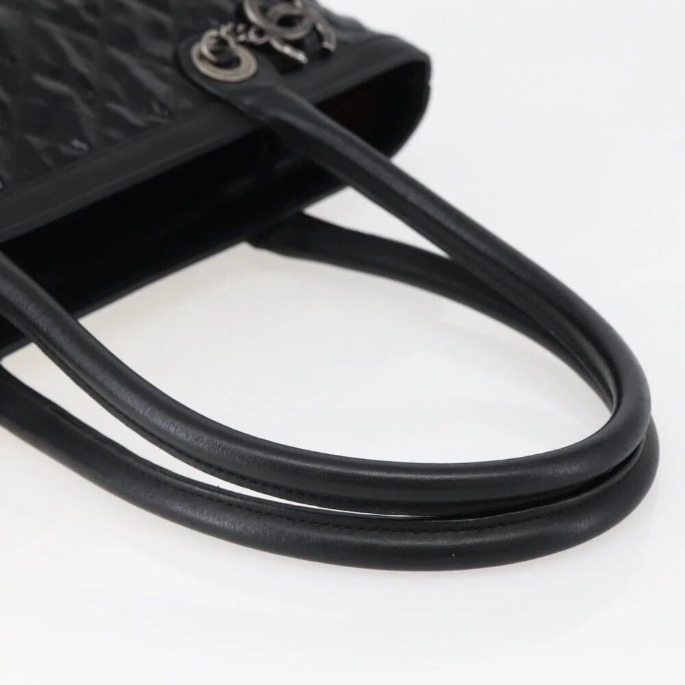 CHANEL Tote Bag Coated Canvas Black Silver CC Auth bs29643 - Picture 8 of 16